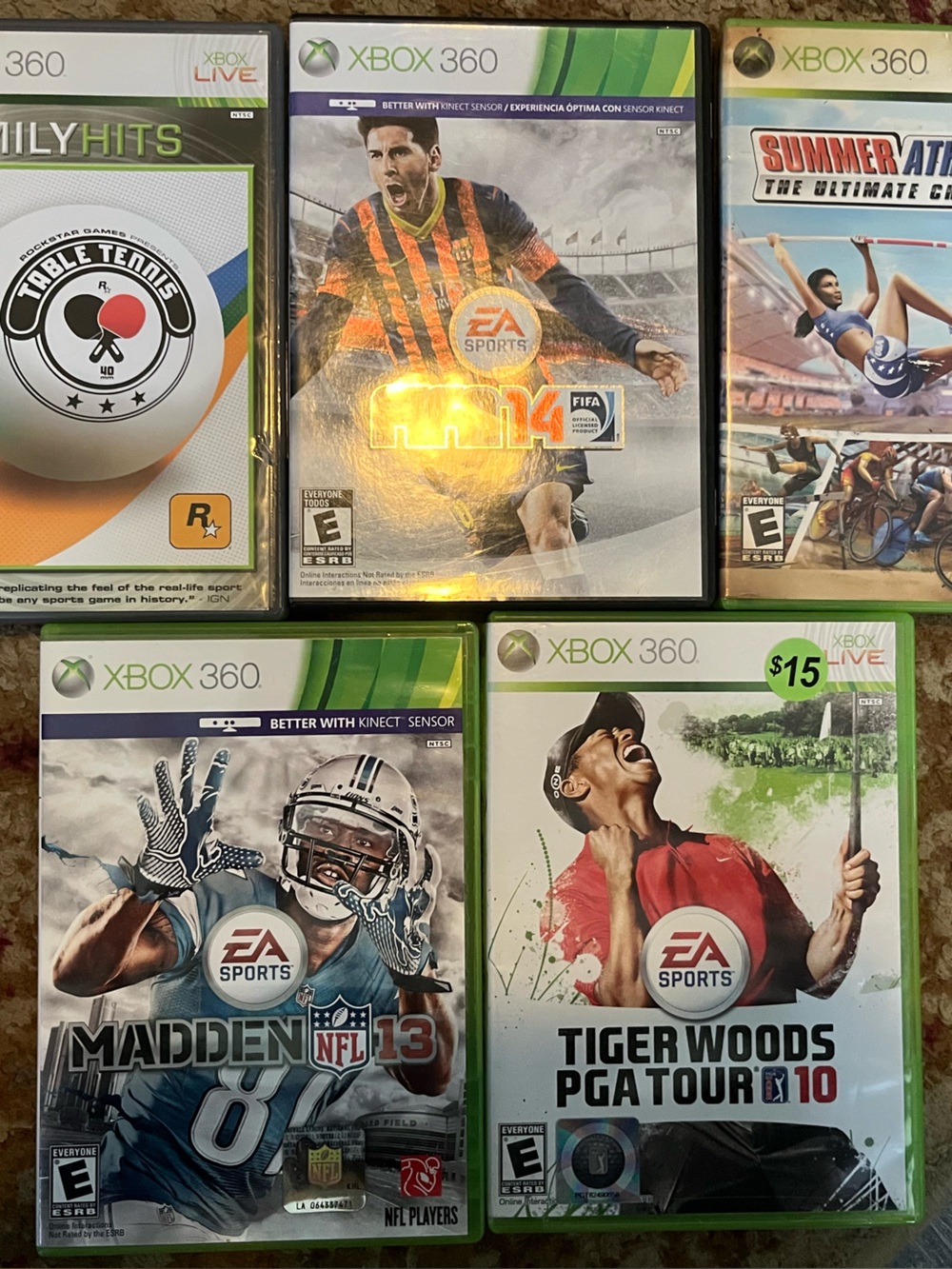 Xbox 360 Sports & Arcade Games Lot of 5 Bundle Xbox 360 CIB Tested complete